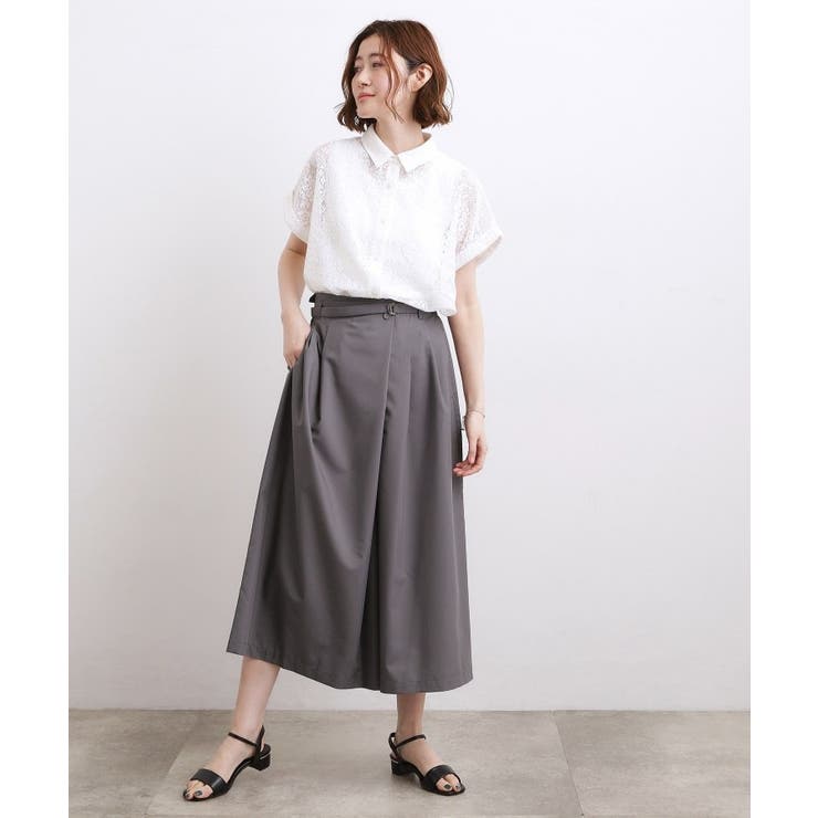 【洗える・体型カバー】軽やかすっきり見えキュロットパンツ | grove | 詳細画像3 