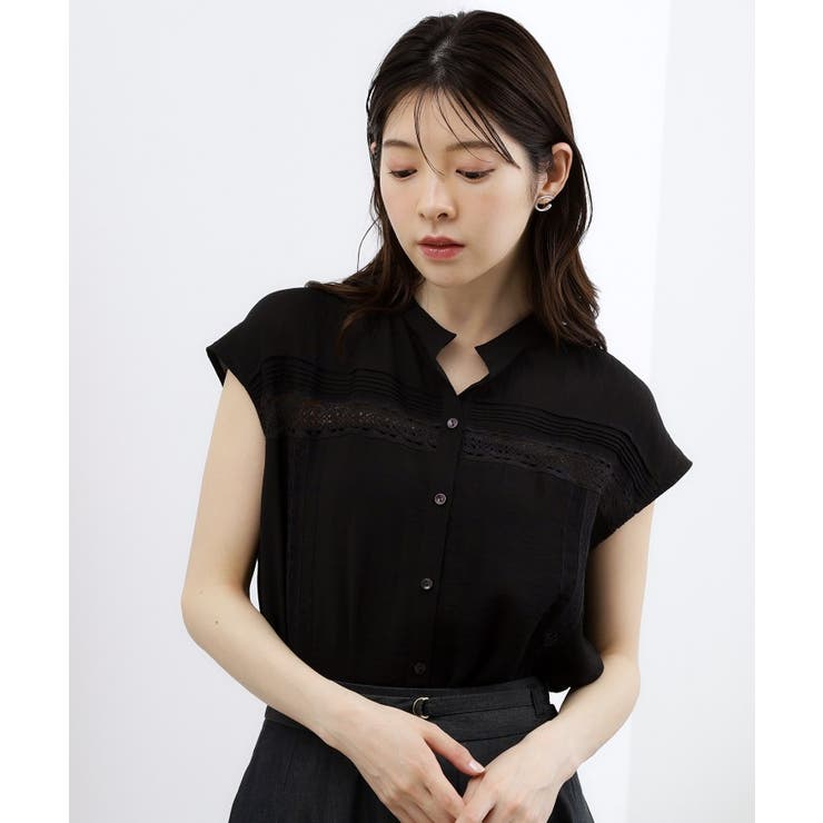 【洗える・ON/OFF使える】繊細レースが引き立つ、フレンチ袖ブラウス | grove | 詳細画像5 