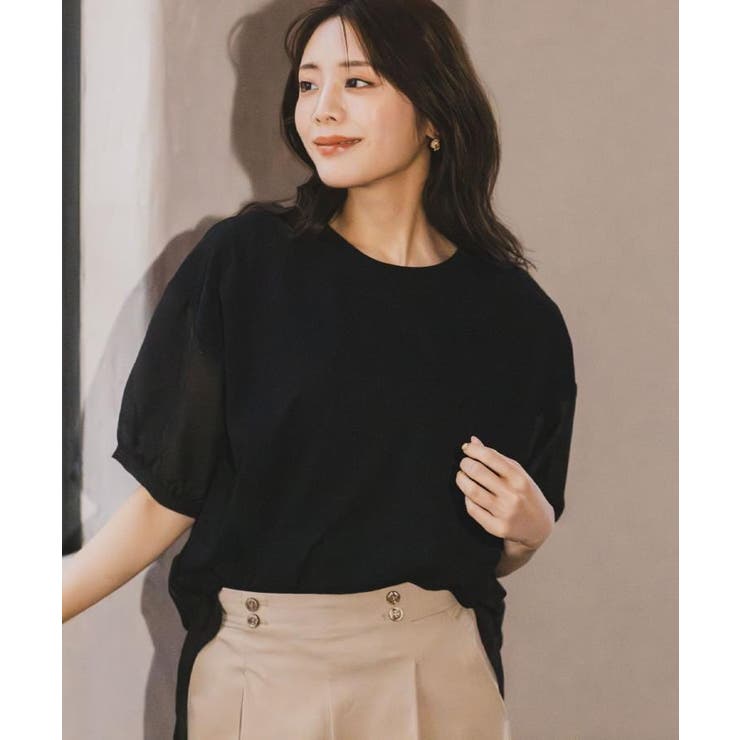 【貴島明日香さん着用/UVカット】体型カバー叶う、バックプリーツTシャツ | grove | 詳細画像1 