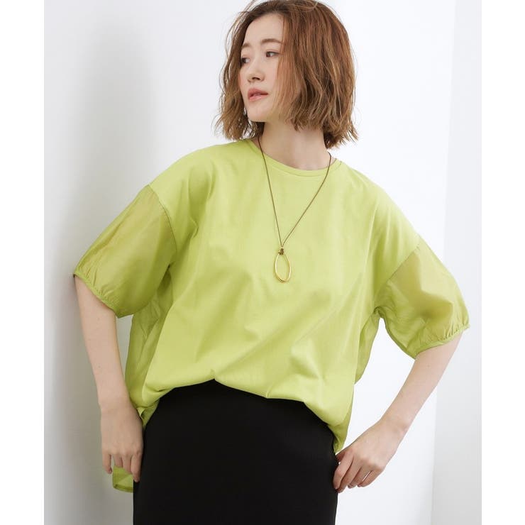 ライトグリーン(020) | 【貴島明日香さん着用/UVカット】体型カバー叶う、バックプリーツTシャツ | grove