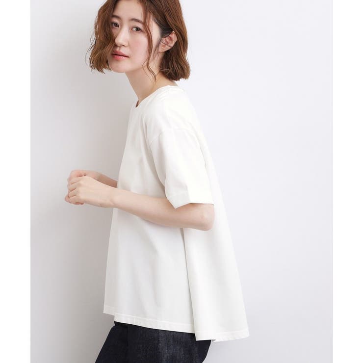 オフホワイト(003) | 【遮熱／吸水速乾／接触冷感／UVカット】フレアシルエットTシャツ | grove