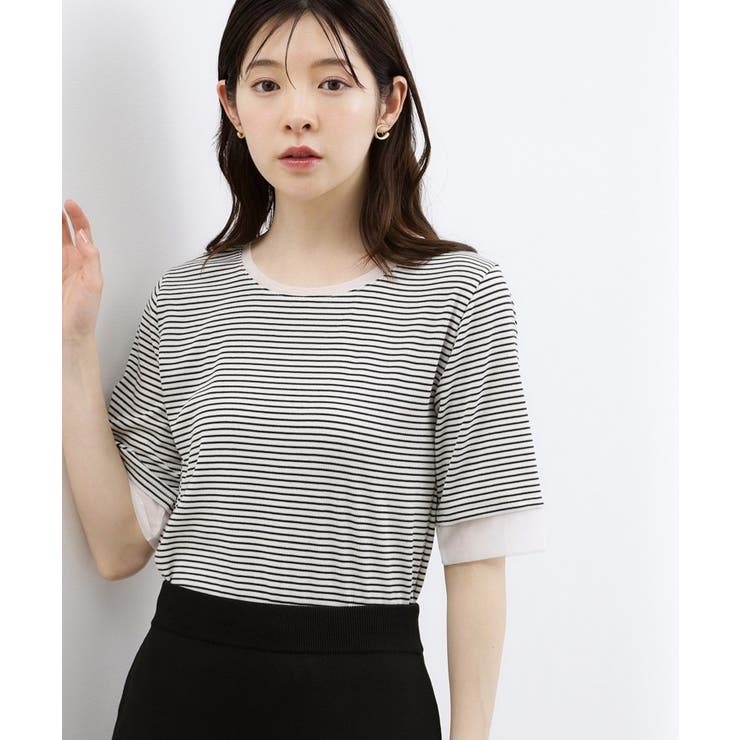 【ひんやり・UVカット】チュールトリミング5分袖Tシャツ | grove | 詳細画像14 