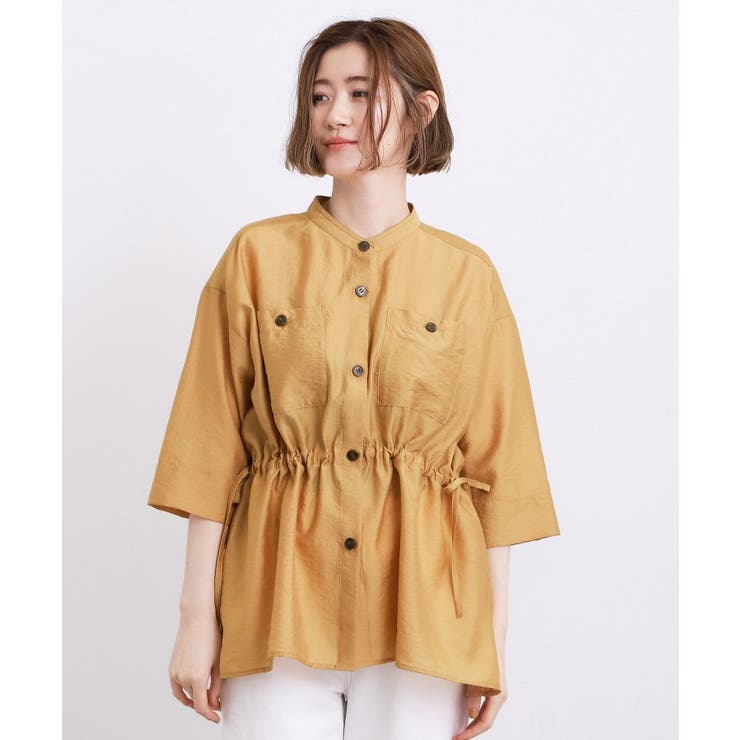 5分袖ver登場！【体型カバー・洗える】シアーサファリシャツジャケット | grove | 詳細画像19 