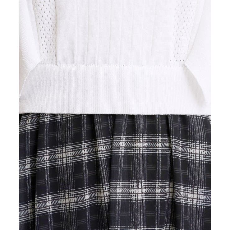 【低身長さんも選べる着丈 洗濯機◎】1枚で華やか 肩フリルニットドッキングワンピ… | grove | 詳細画像4 