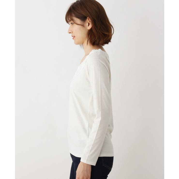 S-LLあり】シアバター襟レース長袖プルオーバー[品番