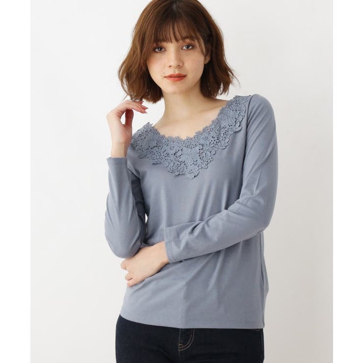 長袖プルオーバー S-LLあり】シアバター襟レース長袖プルオーバー[品番