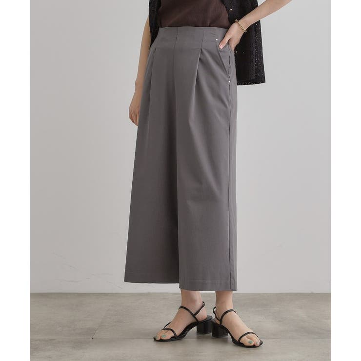 チャコールグレー(014) | 【冷感】サマーハイパーストレッチワイドパンツ | grove