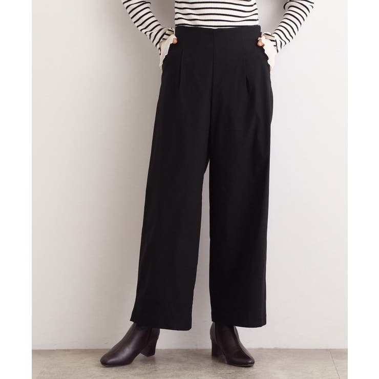 ブラック(019) | 【選べる着丈/多機能】裏起毛ハイパーストレッチワイドパンツ | grove