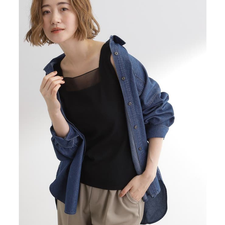 ブラック(019) | シアードッキングタンクトップ | grove