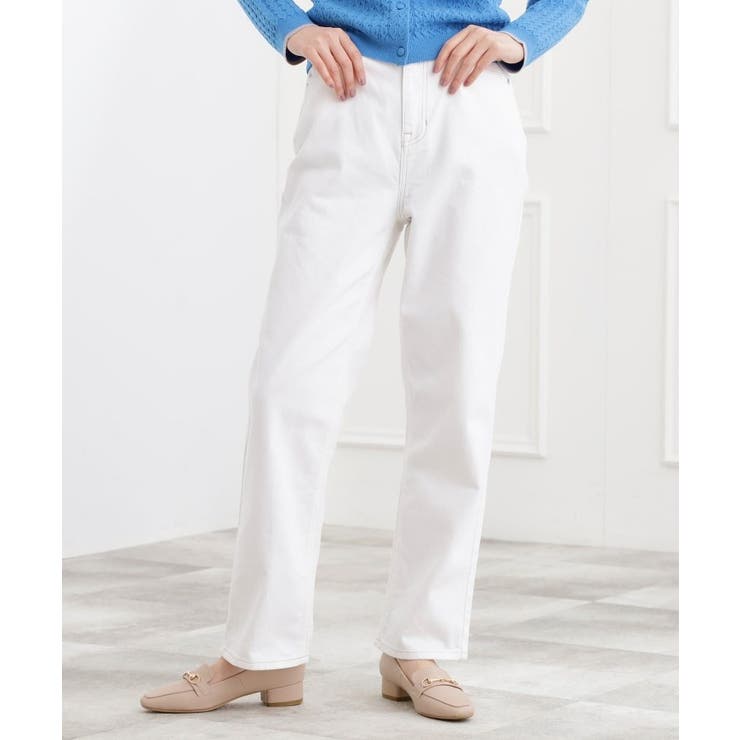 オフホワイト(003) | 【選べる着丈】大人のためのストレートデニムパンツ | grove