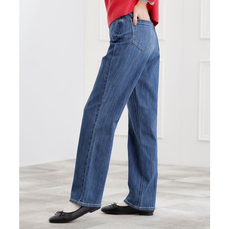 ブルー(093) | 【選べる着丈】大人のためのストレートデニムパンツ | grove