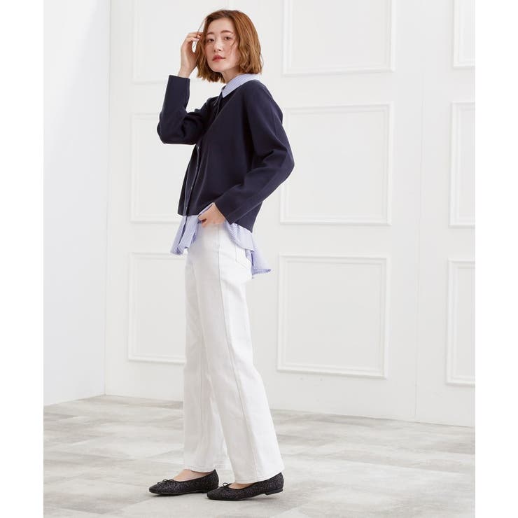 【選べる着丈】美シルエットデニムソフトフレアーパンツ | grove | 詳細画像3 