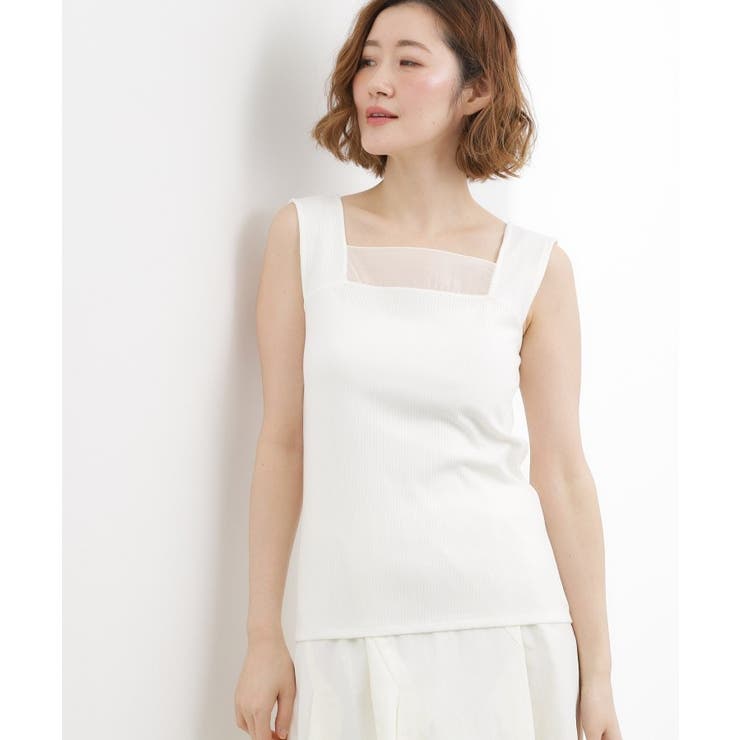 【貴島明日香さん着用】シアードッキングスクエアタンク | grove | 詳細画像1 