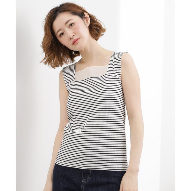 ボーダー(303) | 【貴島明日香さん着用】シアードッキングスクエアタンク | grove