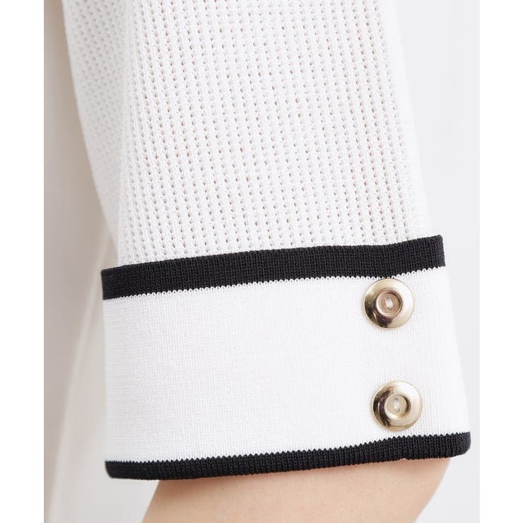 やわらかドライタッチ 袖メッシュ編みニット | grove | 詳細画像4 