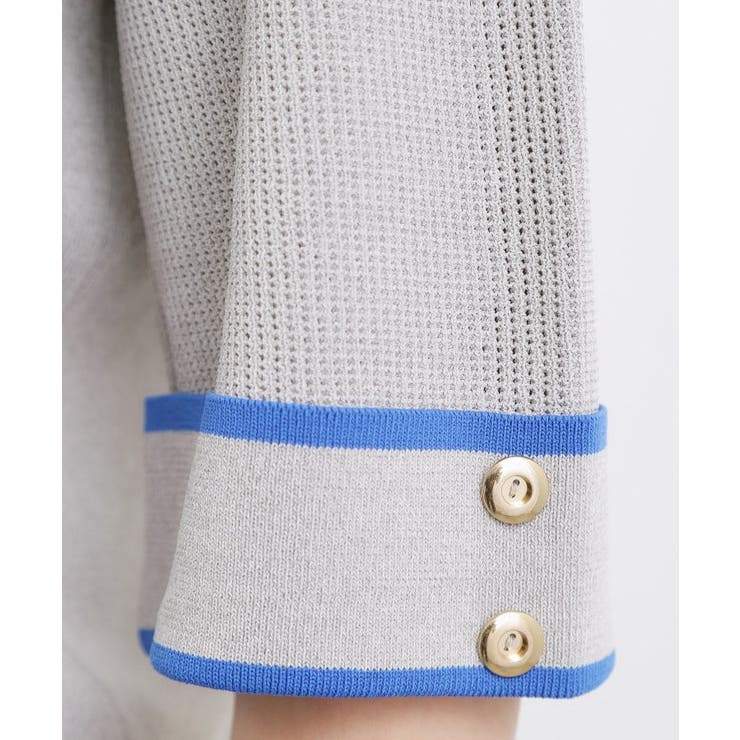 やわらかドライタッチ 袖メッシュ編みニット | grove | 詳細画像8 