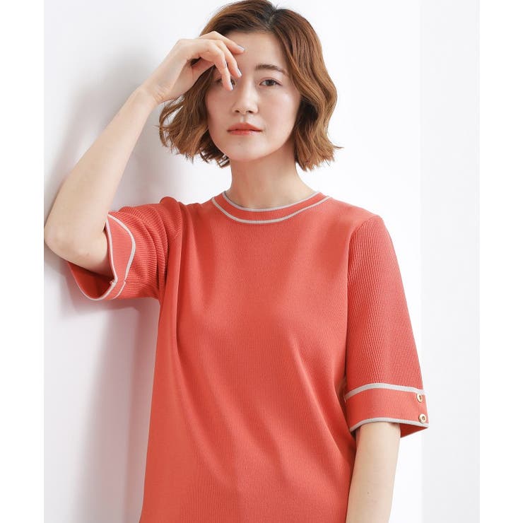 やわらかドライタッチ 袖メッシュ編みニット | grove | 詳細画像9 