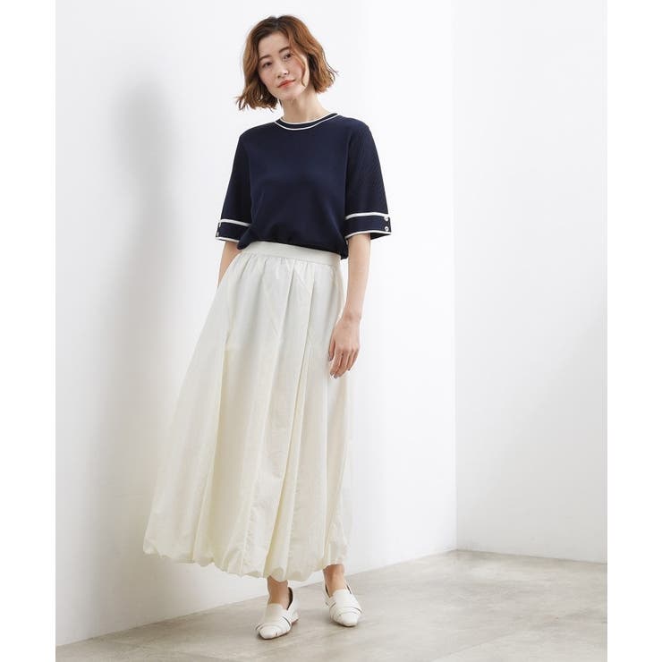 やわらかドライタッチ 袖メッシュ編みニット | grove | 詳細画像15 