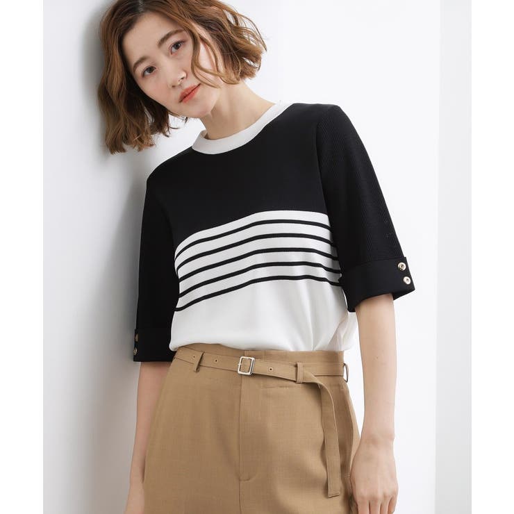 やわらかドライタッチ 袖メッシュ編みニット | grove | 詳細画像17 