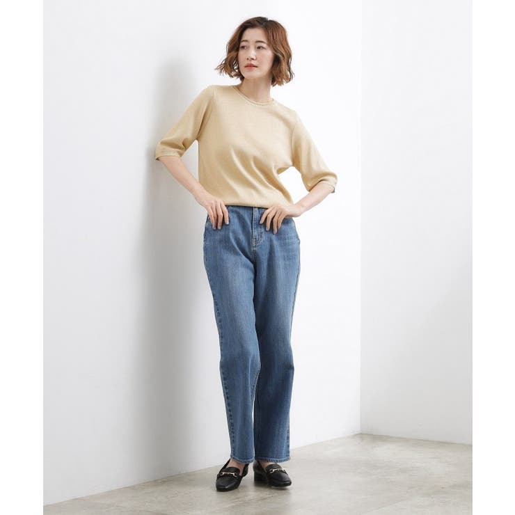 【シリーズ累計34万枚】やわらかドライタッチ 五分袖クルーネックニット | grove | 詳細画像6 