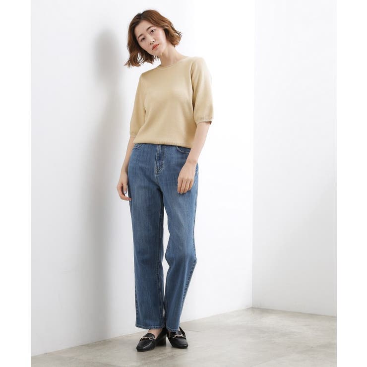 【シリーズ累計34万枚】やわらかドライタッチ 五分袖クルーネックニット | grove | 詳細画像7 