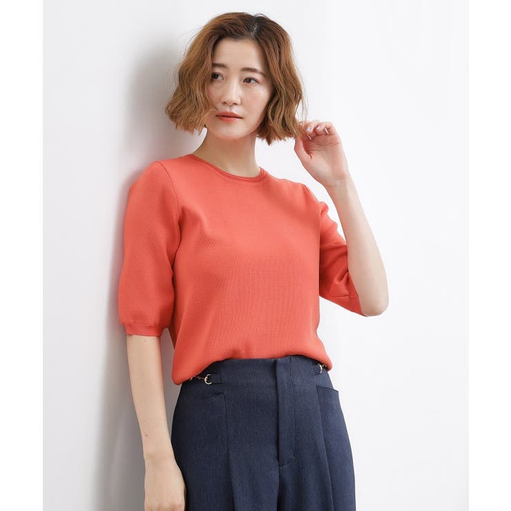 【シリーズ累計34万枚】やわらかドライタッチ 五分袖クルーネックニット | grove | 詳細画像18 