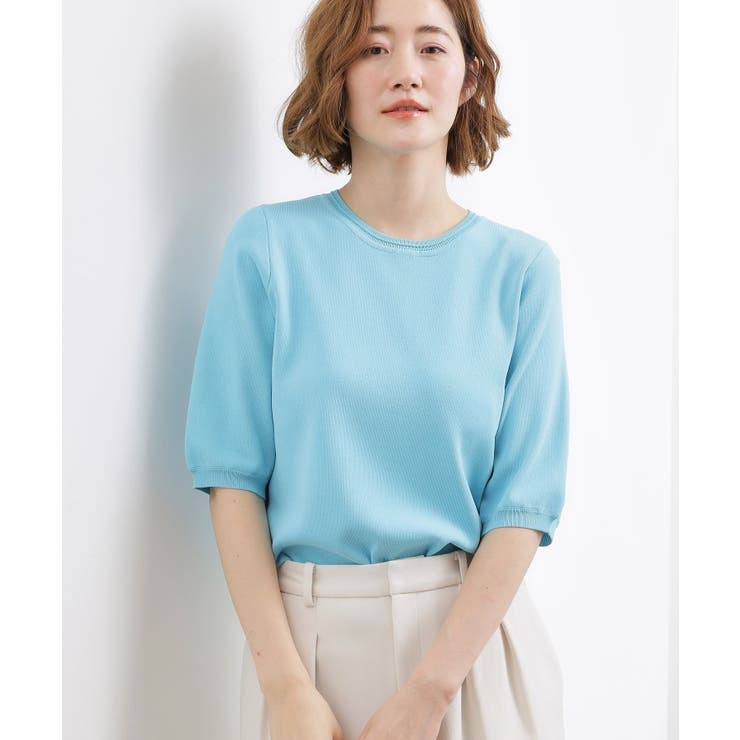 【シリーズ累計34万枚】やわらかドライタッチ 五分袖クルーネックニット | grove | 詳細画像22 