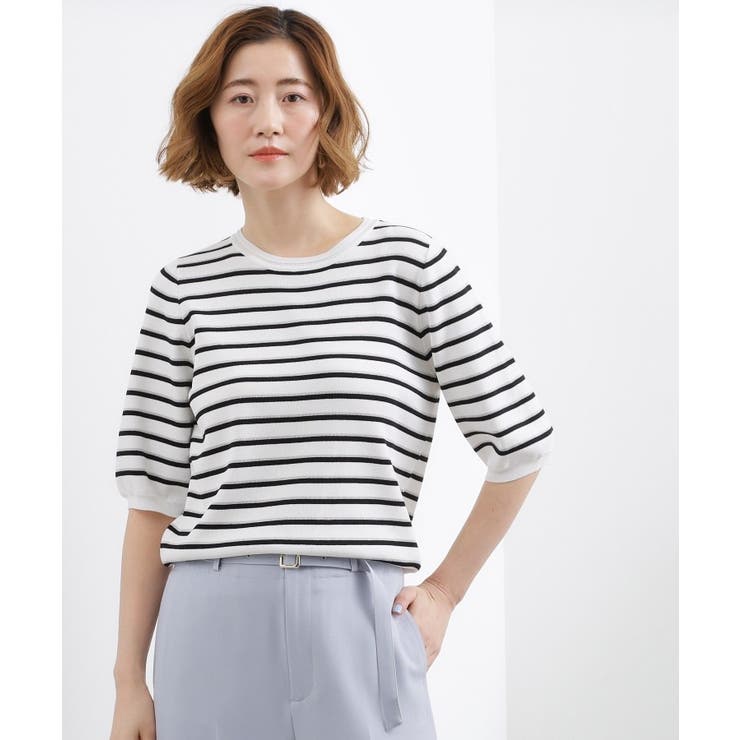 【シリーズ累計34万枚】やわらかドライタッチ 五分袖クルーネックニット | grove | 詳細画像29 