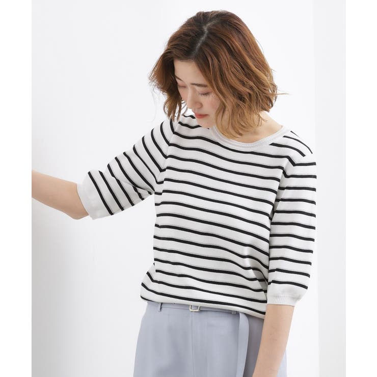 【シリーズ累計34万枚】やわらかドライタッチ 五分袖クルーネックニット | grove | 詳細画像30 