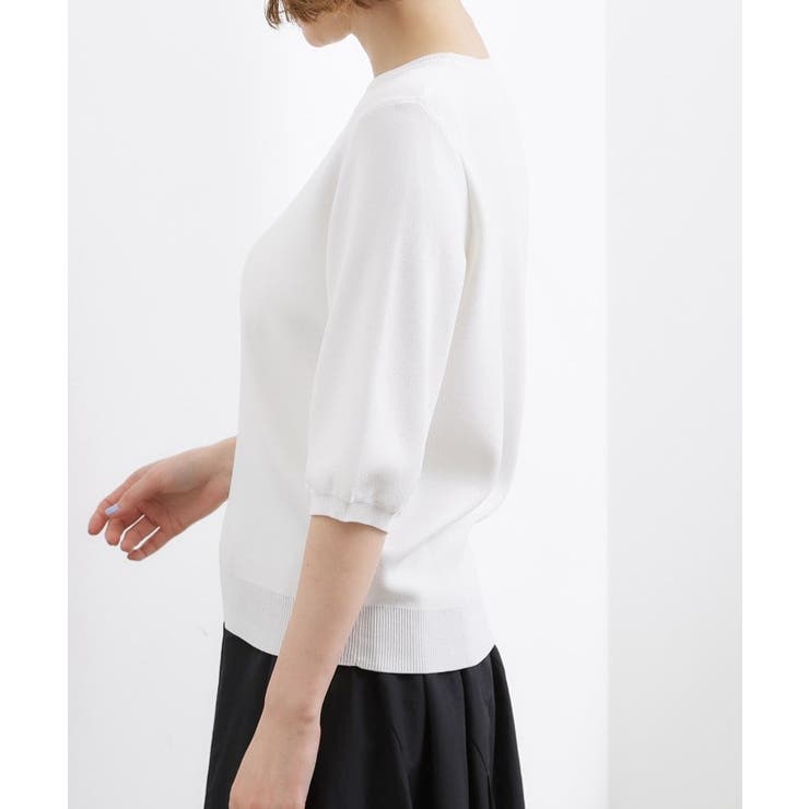 【シリーズ累計34万枚】やわらかドライタッチ 五分袖クルーネックニット | grove | 詳細画像42 