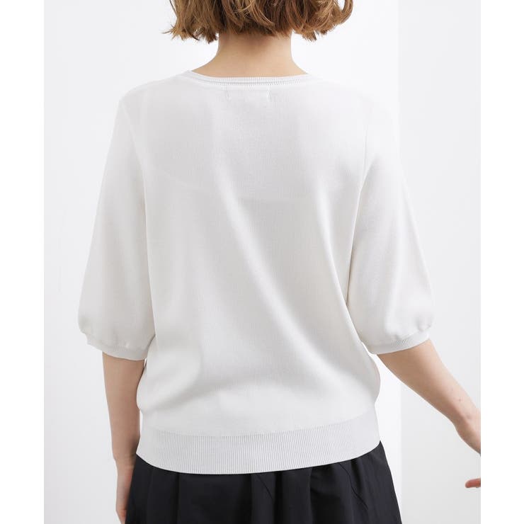 【シリーズ累計34万枚】やわらかドライタッチ 五分袖クルーネックニット | grove | 詳細画像43 