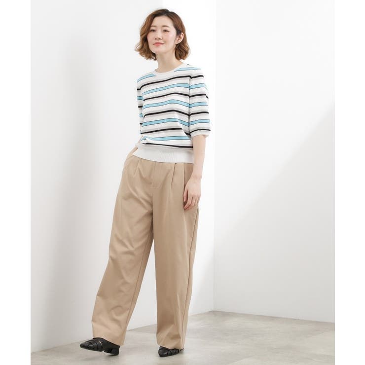 【シリーズ累計34万枚】やわらかドライタッチ 五分袖クルーネックニット | grove | 詳細画像39 