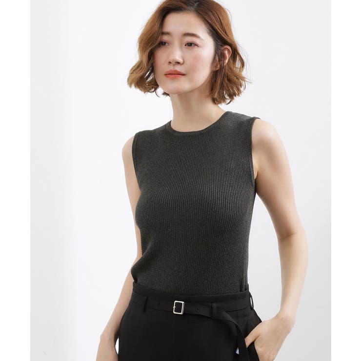 チャコールグレー(014) | リブラメニットタンク | grove