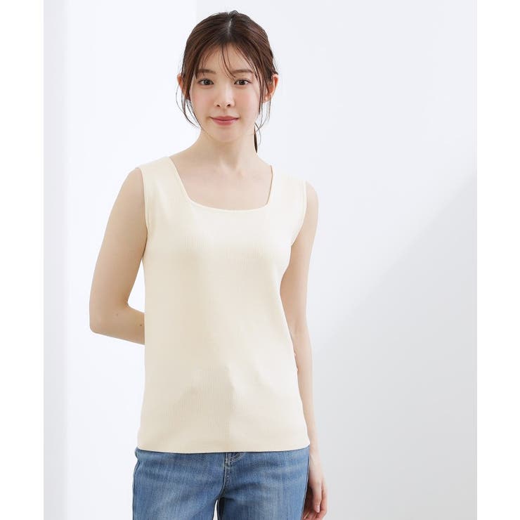 オフホワイト(003) | 2WAYスクエアニットタンク | grove