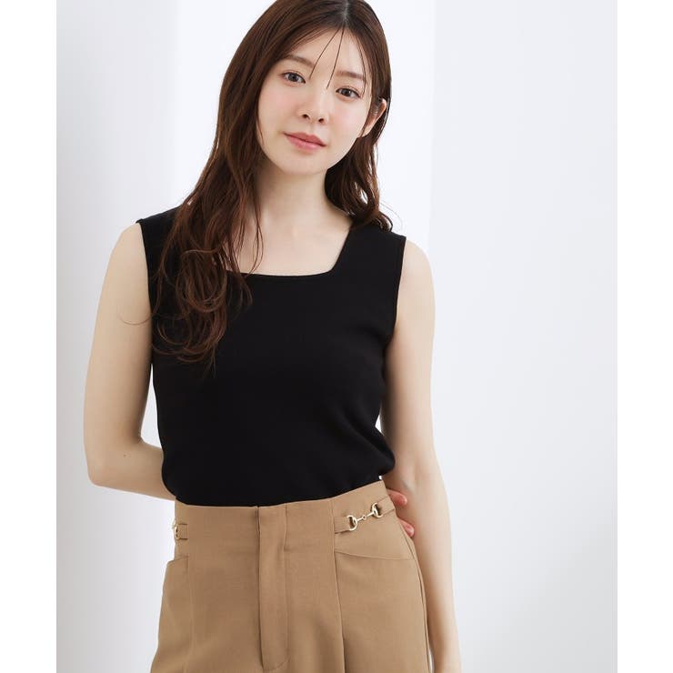 ブラック(019) | 2WAYスクエアニットタンク | grove
