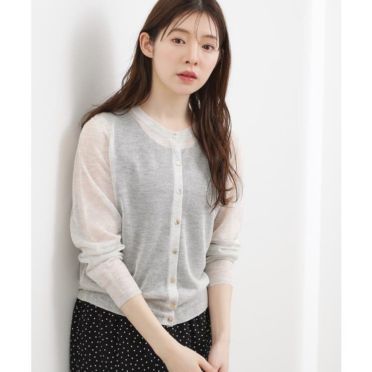 【洗える/名品】大人の透け感、シアーカーディガン | grove | 詳細画像6 