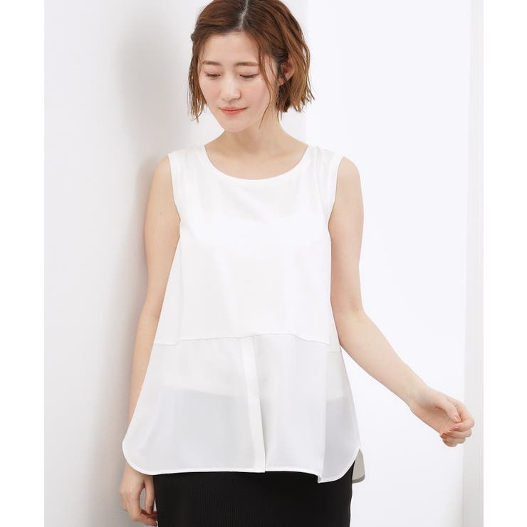 オフホワイト(003) | 【貴島明日香さん着用】裾レイヤードタンクトップ | grove