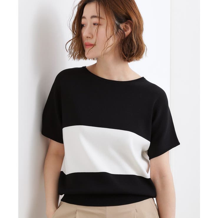 ブラック×オフ(519) | 【シリーズ累計36万枚！名品ニット】やわらかドライタッチ ドルマンニット | grove