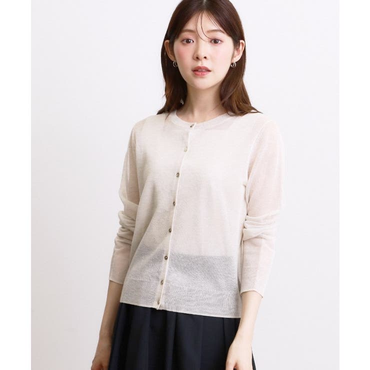 高評価！【洗える／名品】大人の透け感、シアーカーディガン | grove | 詳細画像2 