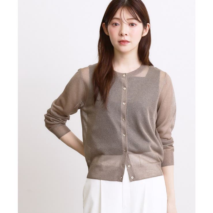 高評価！【洗える／名品】大人の透け感、シアーカーディガン | grove | 詳細画像9 