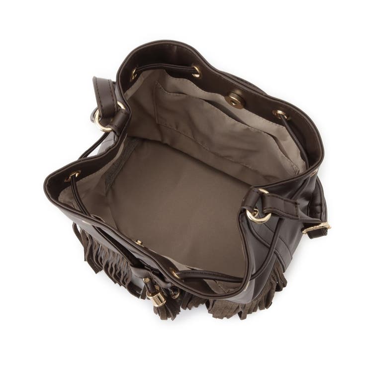 スエードフリンジ巾着ショルダーバッグ | grove | 詳細画像17 