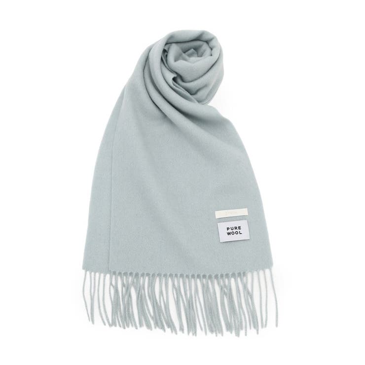 ブルー(091) | 洗えるウール混ラメマフラー | grove