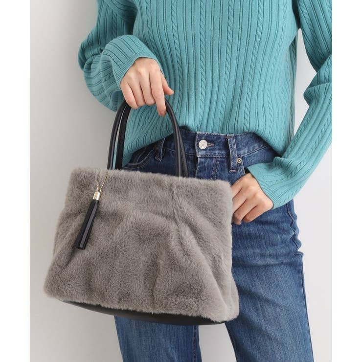 グレー(013) | タックタッセルエコファー2WAYトート | grove