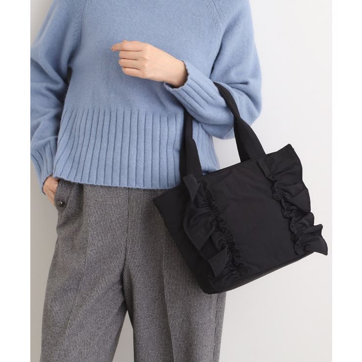 ブラック(019) | 【撥水】縦フリル2WAYトート | grove