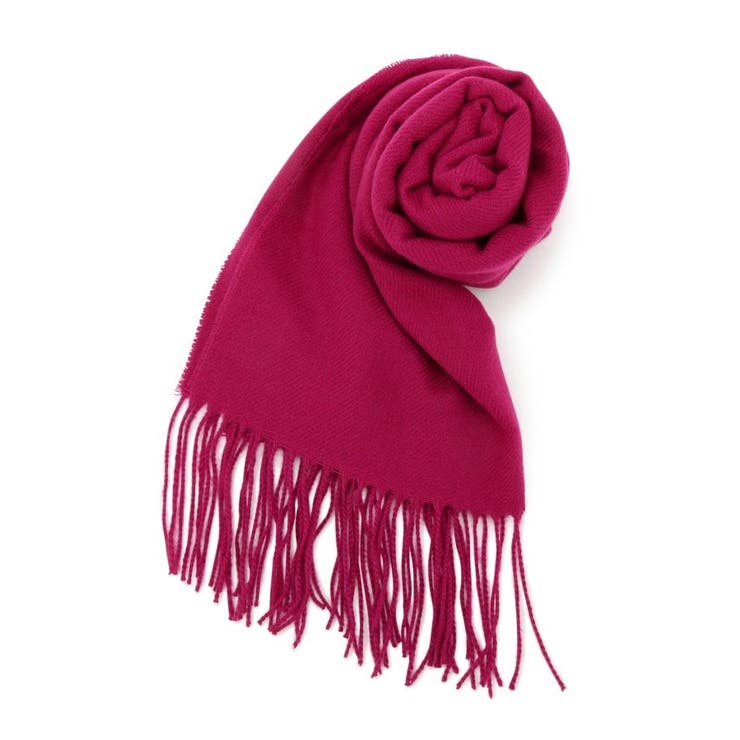 ピンク(075) | カシミヤタッチ無地マフラー | grove