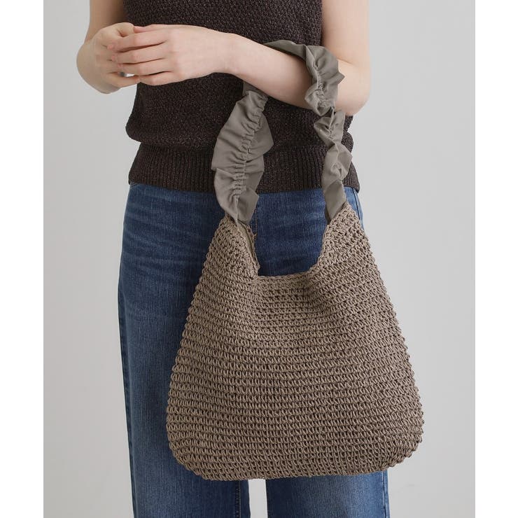 チャコールグレー(013) | フリルギャザーペーパーワンショルダー | grove