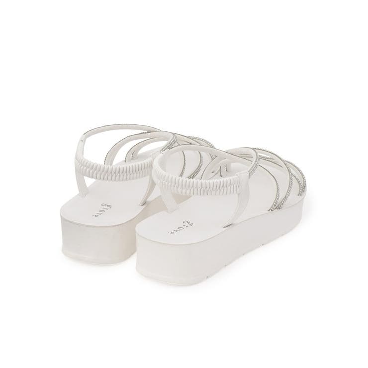 【新色追加・人間工学】ワンタッチラインストーンストラップ厚底サンダル | grove | 詳細画像3 