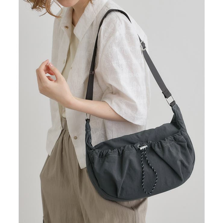 チャコールグレー(013) | ドロストポケットナイロンショルダー | grove