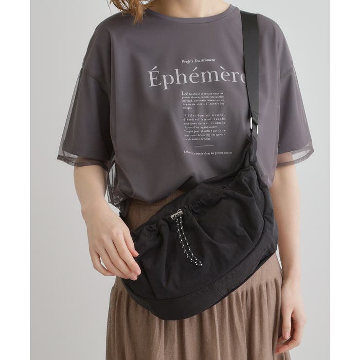 ブラック(019) | ドロストポケットナイロンショルダー | grove