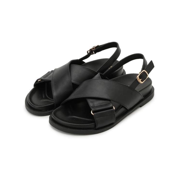 ブラック(019) | クロスメタルフットベットサンダル | grove